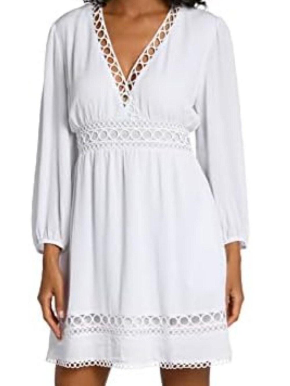 La Blanca Illusion Long Sleeve Cover-Up Dress - Picture 4 of 7